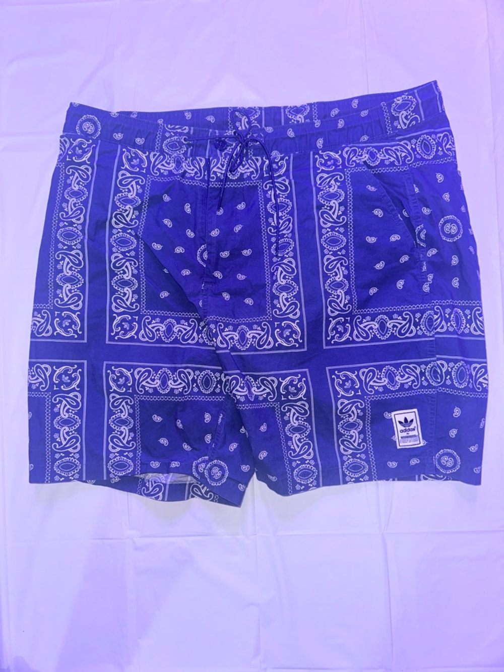 Adidas Blue Bandana-Pattern Tokyo Vintage Trunks.